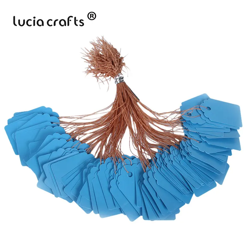 Lucia crafts 24 шт./100 шт. 2,5*3,5 см одежды бирки, ценники Знаки цветочный ярлыки для растений метки I0808 - Цвет: Blue 24pcs