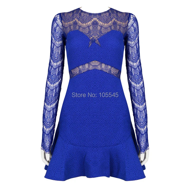 В наличии! J199 синий красный кружево дамы мода вечернее платье|dress celeb|dresses dropshipdress