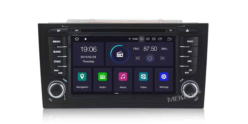 MEKEDE ips Автомобильный мультимедийный плеер, Автомобильная Радио два Din Android 9,0, стерео система для Audi/A6/S6/RS6, gps ram, 2 Гб, DSP, USB DVR, OBD2, FM