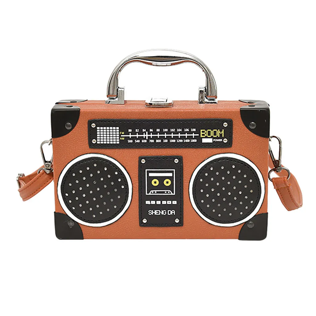 Коричневый MUQGEW bags for women Radio Like Handle Bags Leather Shoulder Crossbody Purse Novel Beach Messenger Bags bolsa feminina - Цвет: Коричневый