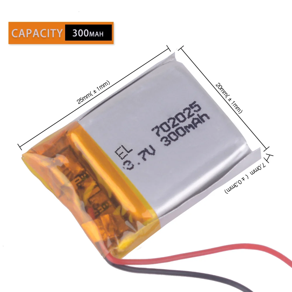 3,7 V полимерная литиевая батарея 702025 MP3 Bluetooth гарнитура беспроводная мышь 300mAH плазменная зажигалка