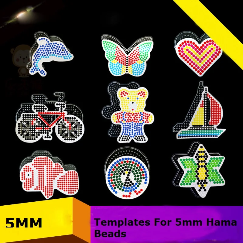 Шаблоны для пазлов с цветной бумагой 5 мм Hama Perler Beads сделай сам детский
