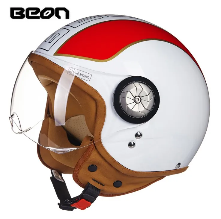 BEON B110 с открытым лицом 3/4, винтажный мотоциклетный шлем, мотоциклетный шлем Casco Capacete Jet, Ретро шлем для скутера, шлем, Сертификация ECE - Цвет: 10