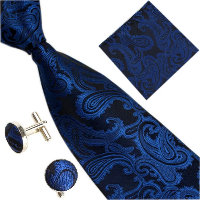 Мужские галстуки желтый Пейсли шёлк жаккард галстук Hanky запонки набор мужской