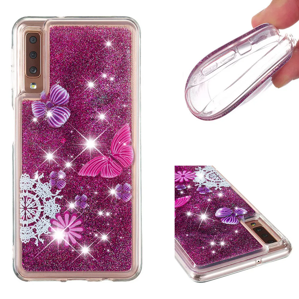Liquid Sand Painted Soft Back Case for Samsung Galaxy A7 2018 A8 Plus Xcover 4 A3 A5 2016 2017 Luxury Cover Shell |