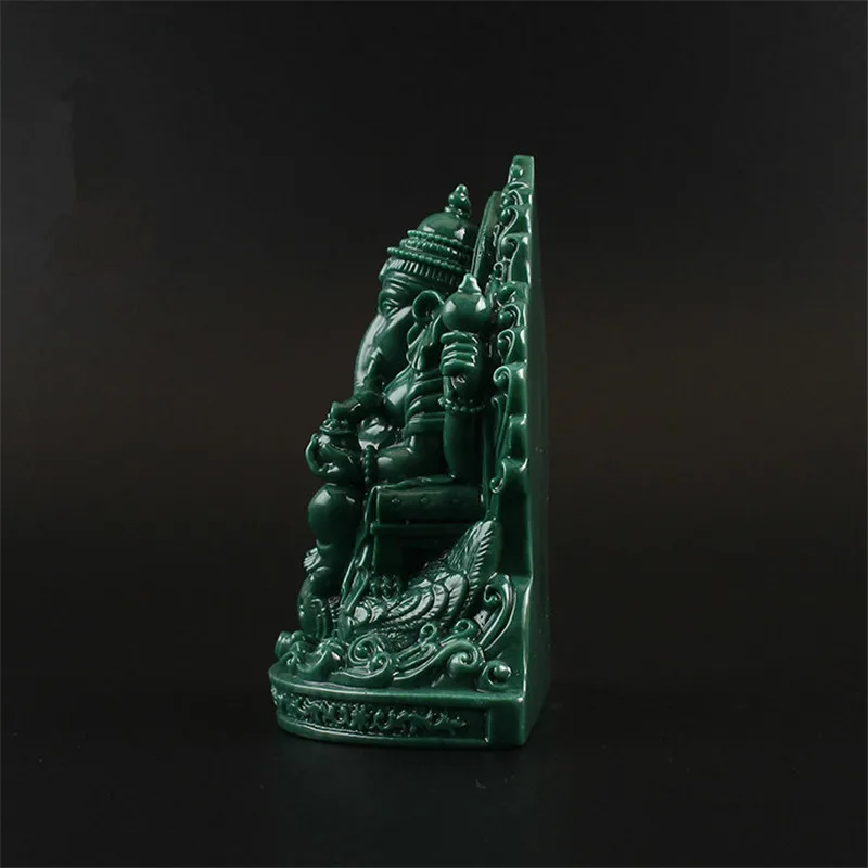 12cm Colored Plated Imitate Jade Material Resin Geneisha Indian God Putting Decorate Small Effective Statue Decoration | Дом и сад