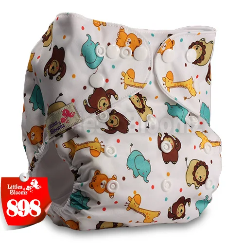 [Littles&Bloomz] Детские моющиеся многоразовые подгузники, один размер, реальный тканевый карман для подгузников, 3-15 кг - Цвет: 898