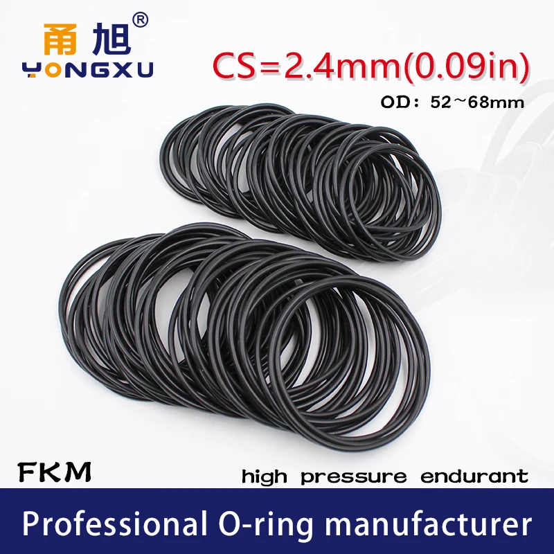 Черный/FKM/уплотнительные кольца из фторированной резины уплотнения CS2.4mm