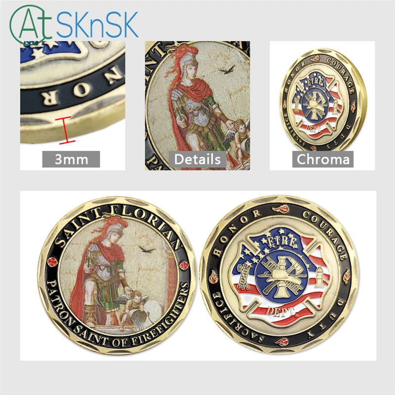 Новинка 1 шт./лот медаль на заказ в честь пожара фларианский пожарный монеты с