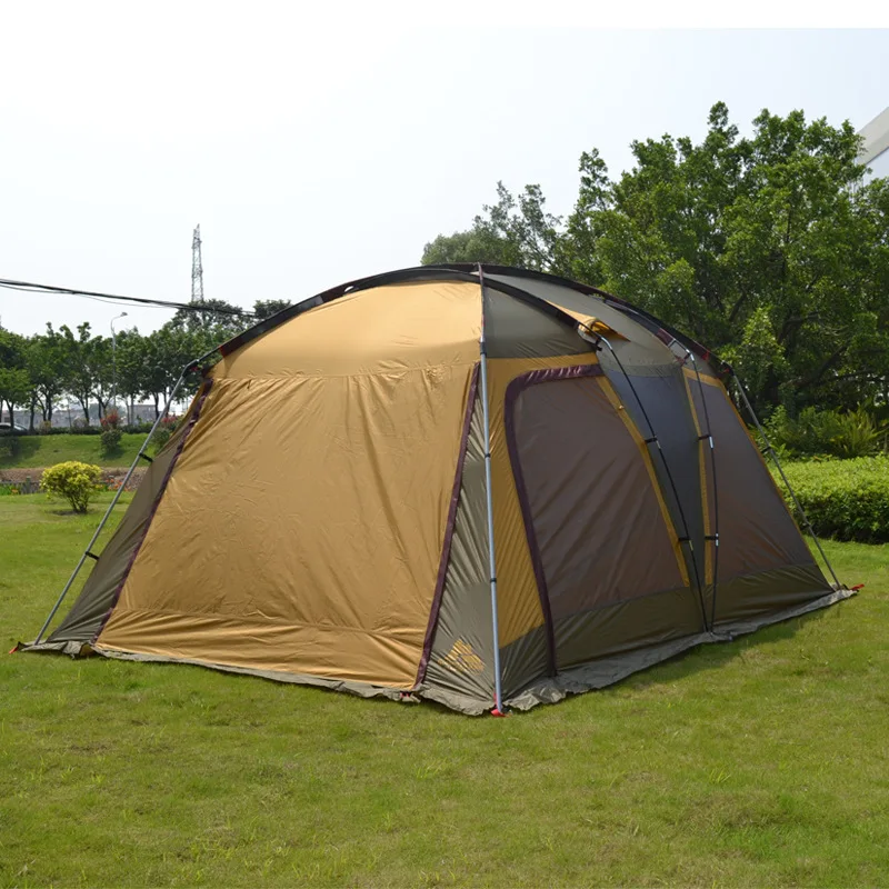 

Ultralarge High Quality One Hall One Bedroom 5-8 Person Double Layer 210cm Height Waterproof Camping Tent with Extend Awning