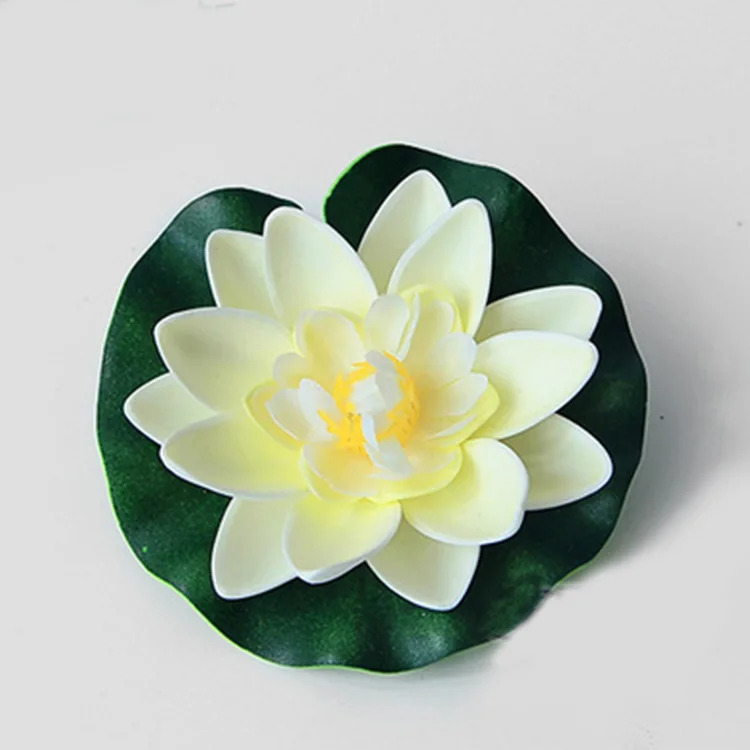 white 17cm CHENCHENG 1 шт. искусственный Лотос водяная Лилия плавающий цветок Пруд Танк растение орнамент домашний сад украшение пруда - Цвет: white 17cm