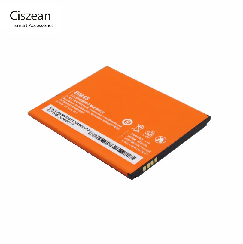 Ciszean 5 шт./лот новинка BM45 BM 45 3020 мАч сменная батарея для телефона Xiaomi Redmi Note 2 Hongmi Redrice