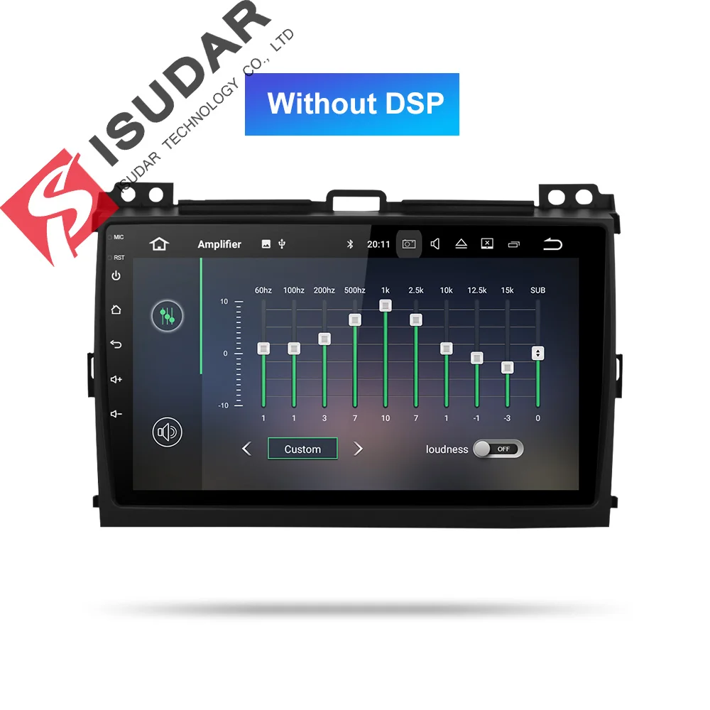 Isudar 1 Din Android 9 DVD авто радио для Toyota/Prado 120 2004-2009 Автомобильный мультимедийный плеер Восьмиядерный ram 4G rom 64GB gps DVR DSP - Цвет: ROM 32GB Without DSP