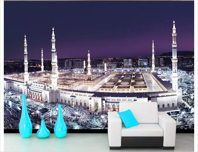 

3d wallpaper custom mural non-woven 3d room wallpaper Mosque in mecca, Saudi Arabia TV setting wall photo wallpaper for walls 3d