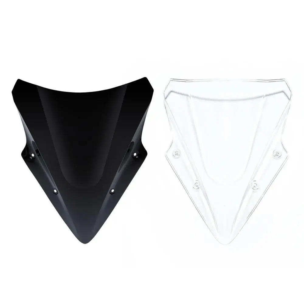 Лобовое стекло для мотоцикла черное/прозрачное ветровое с двойными пузырьками