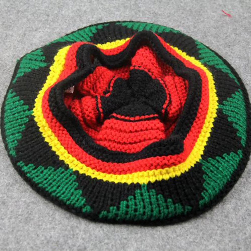 2018 зимняя новая хип-хоп многоцветная полосатая Кепка Женская Skuilles Beanie Rasta шапки