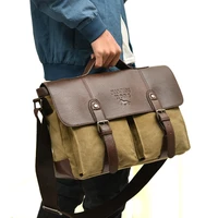 outdoor vintage men messenger bags male shoulder bag canvas with pu leather high capacity crossbody bags briefcase business bag