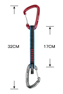 Red ash 32 cm Наружная прямая дверь изогнутая дверная петля быстро висящий скалолазание ледолазание висящий карабин оборудование для безопасности главный замок - Цвет: Red ash 32 cm