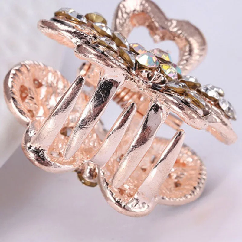 Женские заколки крабы для волос с кристаллами стразы шпильки в форме бабочки