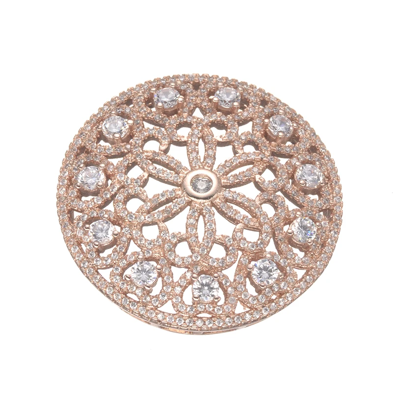 Подвески Micro Pave CZ браслет из золота 38 мм круглые плавающие кулоны для женщин