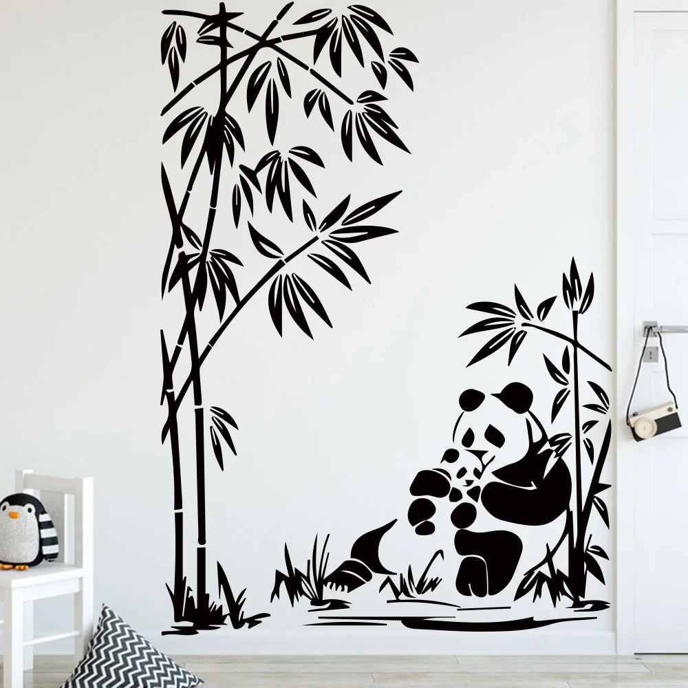 

New arrival Cute Panda Pattern Wall Sticker for Kids Room Decoration Vinyl Decals bedroom Decor Animal Mural wallpaper