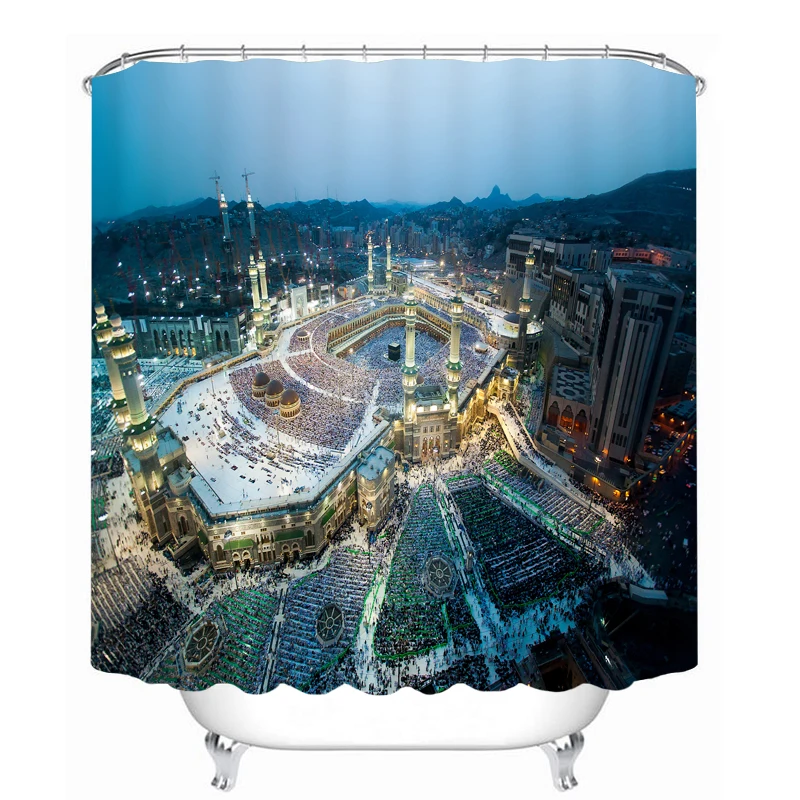 

MYRU 3D Print Waterproof City Shower Curtains Bath Products Bathroom Decor with Hooks