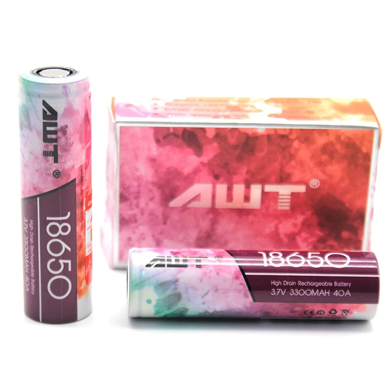 AWT 18650 аккумулятор 40A 3300mAh для Vaporesso Lux Swag Revenger Polar SMOK Alien VOOPOO Drag 2 Wismec Reuleaux 300 RX GEN3 T062