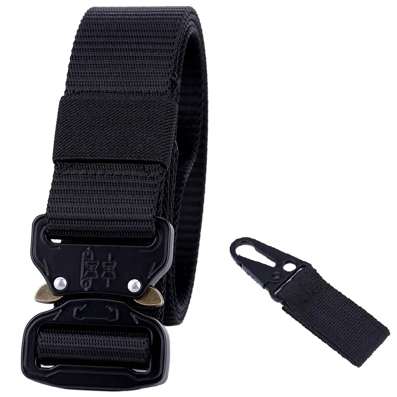 black with hook 120 см тактические ремни военный мужской армейский стиль металлическая пряжка cinturon поясной ремень охотничий зеленый черный 140 160 см верхняя одежда большой размер - Цвет: black with hook