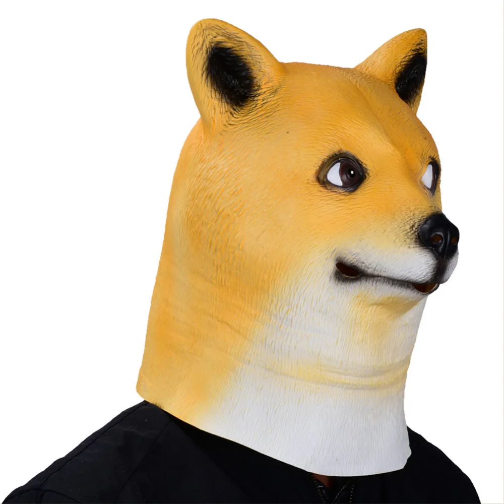 Японская Полнолицевая маска Akita для косплея милая латексная Хэллоуина с собакой