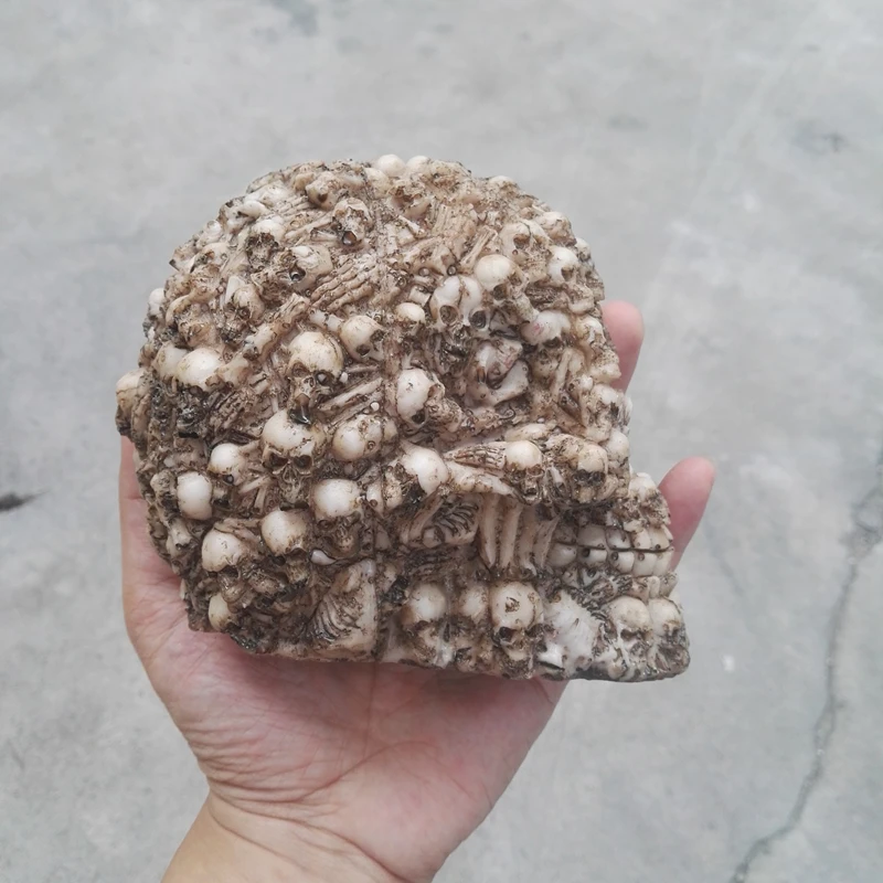 Аквариум орнамент смолы trypophobia череп 14*9*11 5 см для рыбы гусеничный Танк Коробка