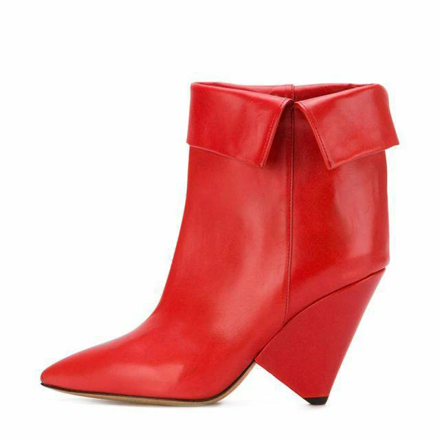 red Buono Scarpe/ботильоны на высоком тонком каблуке с острым носком без застежки; модные брендовые дизайнерские короткие однотонные женские ботинки; botas Mujer - Цвет: red