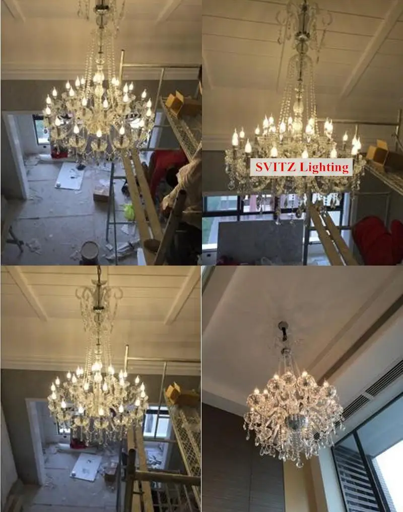 Современный 100 см 24 шт Большой Двухуровневый дом гостиная люстра Led Lustre cristal