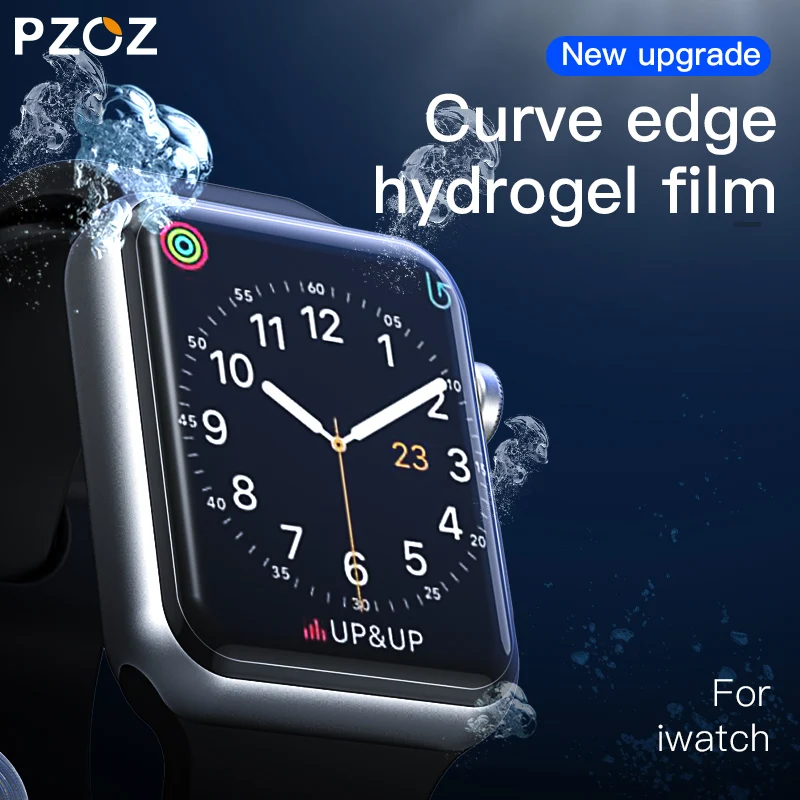 PZOZ для наручных часов iWatch, 4 3 гидрогель пленка полный Экран протектор Стекло для наручных часов Apple Watch, на возраст 1, 2, 3, 4, закаленная пленка HD с изогнутым краем и Стекло, 38, 42 мм, версия
