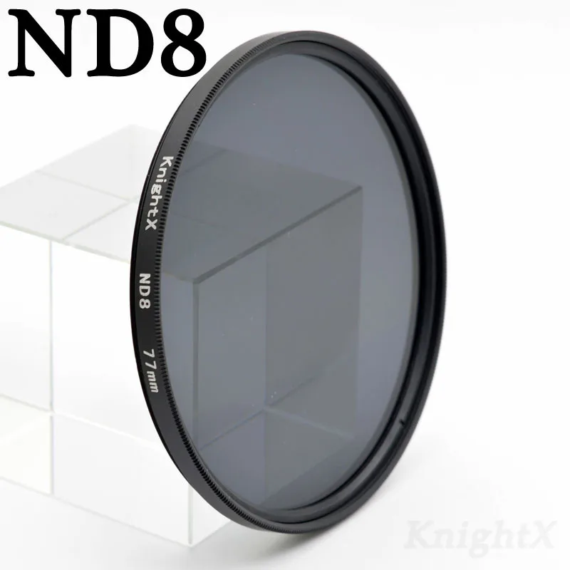 KnightX 49 мм 52 мм 55 мм 58 мм 62 мм 67 мм 72 мм 77 мм nd фильтр для камеры Canon eos 7d 60d Nikon d3300 d5100 sony Набор цветных фотообъективов - Цвет: ND8