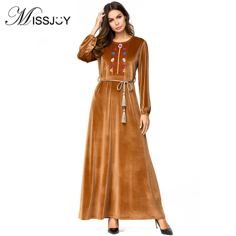 Мусульманское платье Кафтан MISSJOY Абая для женщин повседневное Свободное с