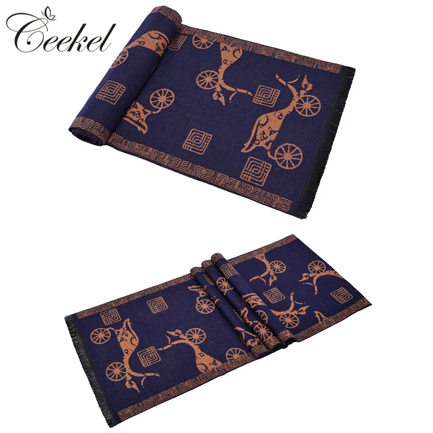 Китайский Стиль Старинные Перевозки Печатных Зимой Теплый Шарф 180 Длина 30 Ширина