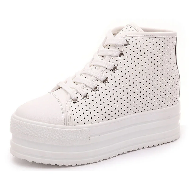 Женские туфли броги на платформе летние дышащие из искусственной кожи плоской