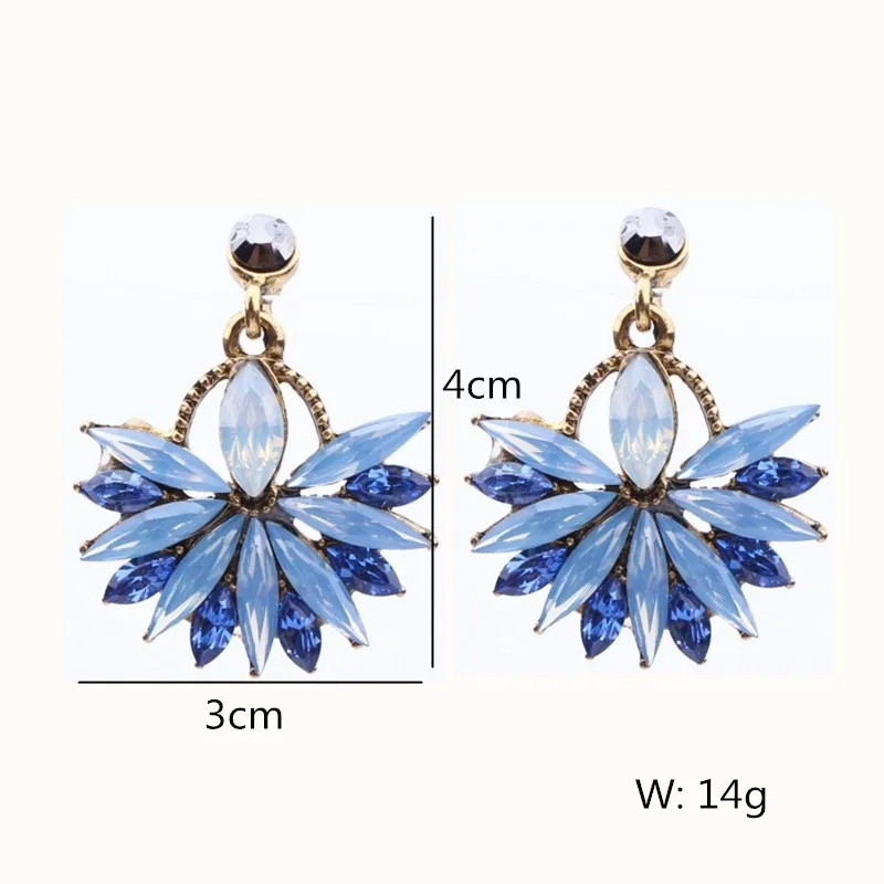 Crystal Water Drop Earrings CZ Vintage Geometric Gold Square Exaggerated Long Dangle Earrings for Women Brincos Party Jewelry