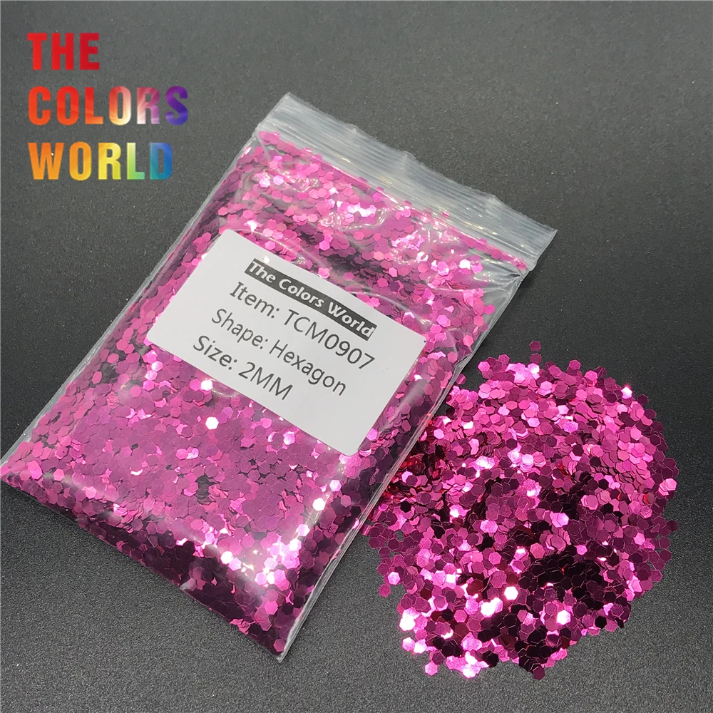 

TCM0907 розово-красный цвет металлический блеск Шестигранная форма блеск для ногтей художественное украшение для ногтей макияж гель для ногте...