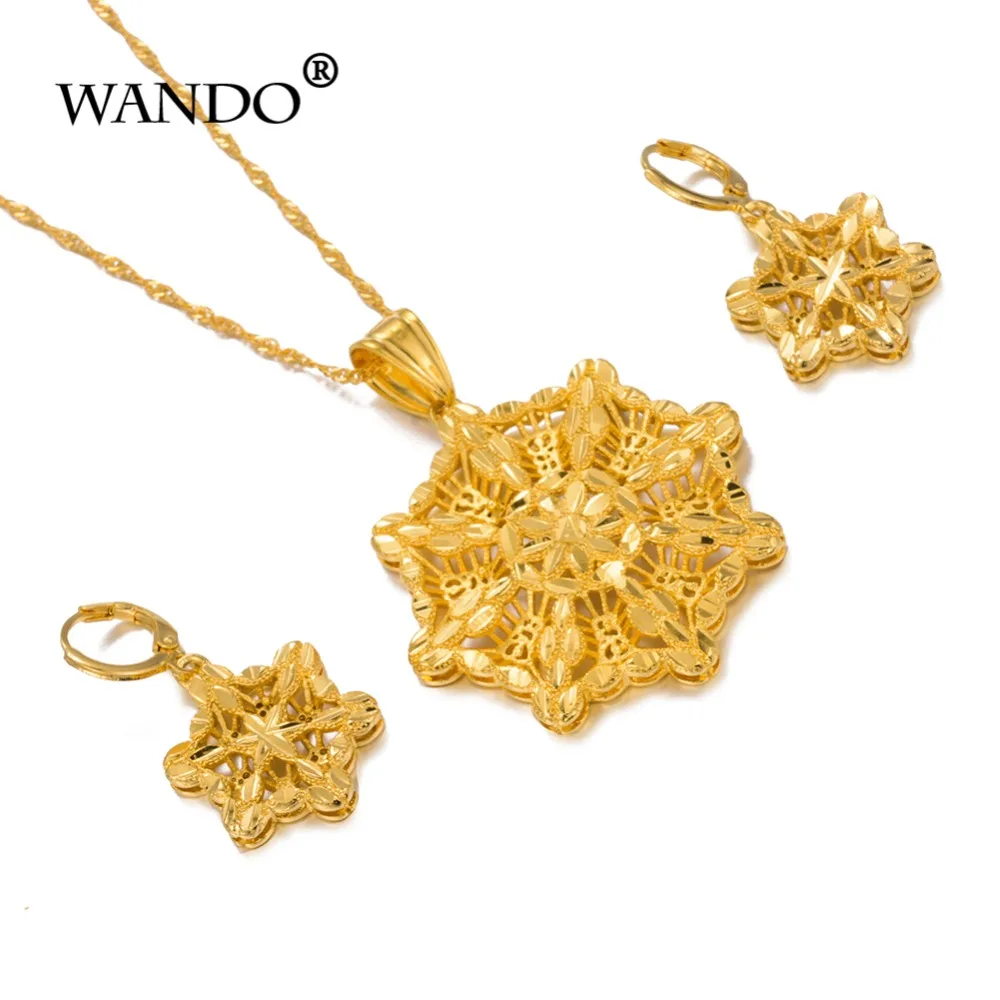 WANDO Изысканные Ювелирные наборы для женщин колье ожерелье женские серьги
