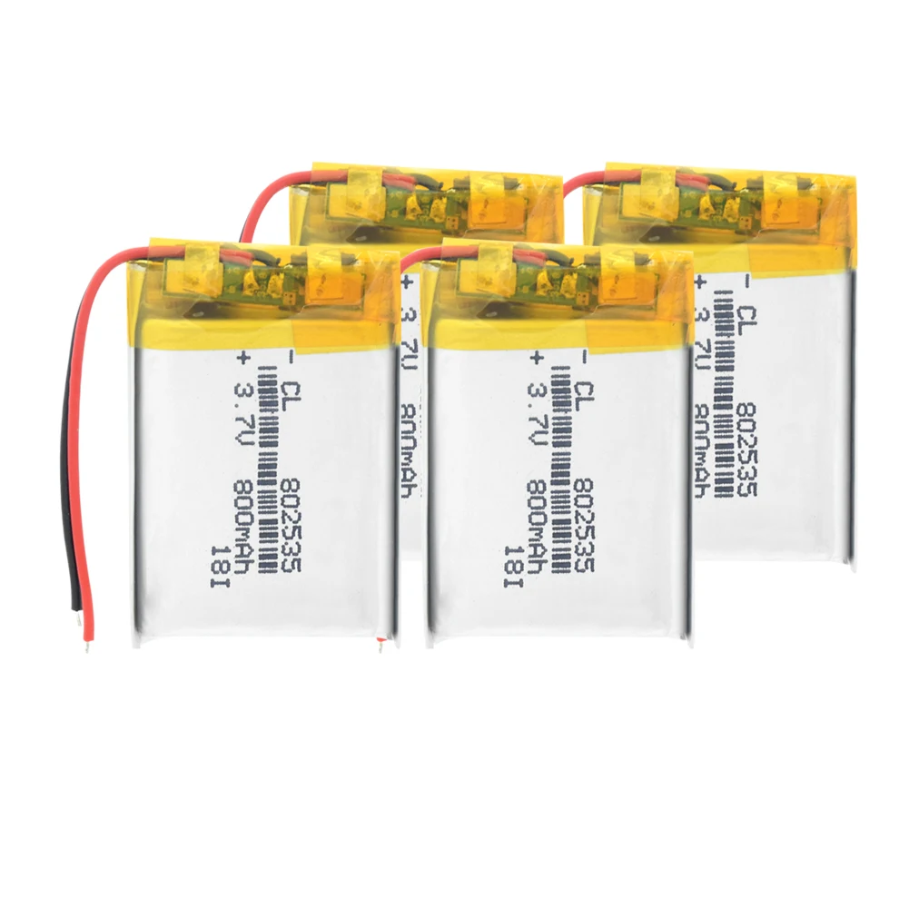 1/2/4 шт. высокое качество 3,7 V 802535 800mAh литий-ионный полимерный литий Батарея 3,7 вольт литий-ионная батарея Li-po литий-полимерные аккумуляторные ячейки