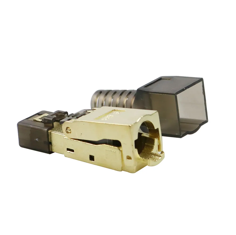 Cat8 Cat.6A Cat7 RJ45 штекер экранированный литой металл легкое удаление Ethernet адаптер