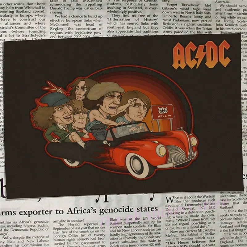 Плакат acdc. Австралийская/рок-группа ACDC/Malcolm/Angus. Крафт-бумага ВИНТАЖНЫЙ ПЛАКАТ винтажная Наклейка на стену/6001 - Цвет: 24