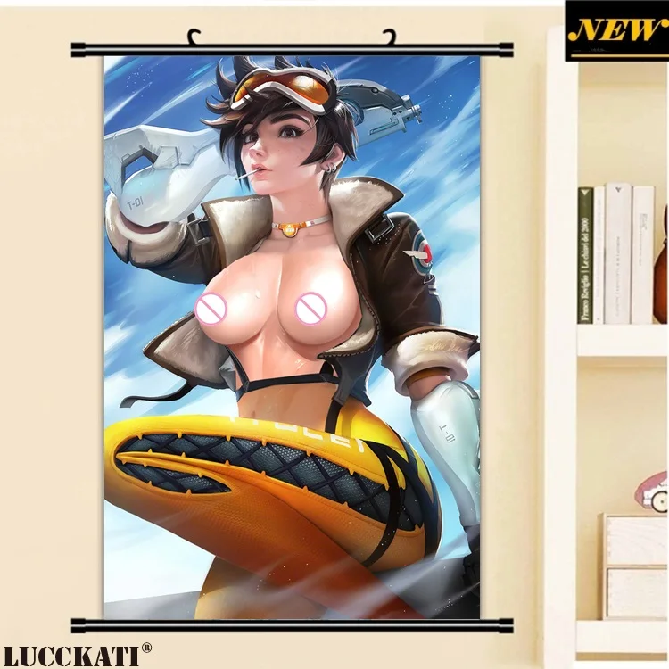 40X60 см D. Va Mercy Widowmaker Tracer соски без бюстгальтера голый лоли cameltoe мультфильм аниме Настенная картина прокрутка холст живопись плакат - Цвет: M