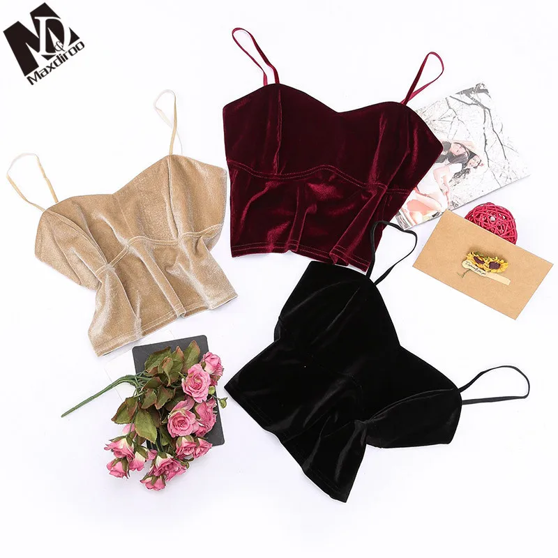 Женский топ без рукавов Maxdiroo бархатный короткий на лето | Женская одежда