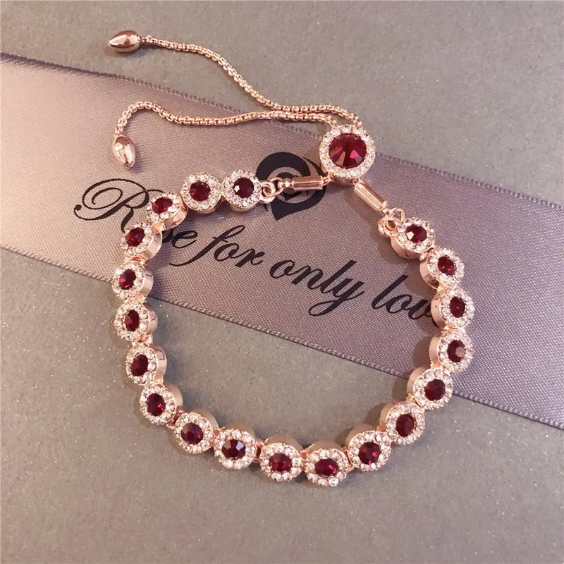 2018 новый модный браслет цвета розовое золото кристаллы от Swarovski для женщин модные