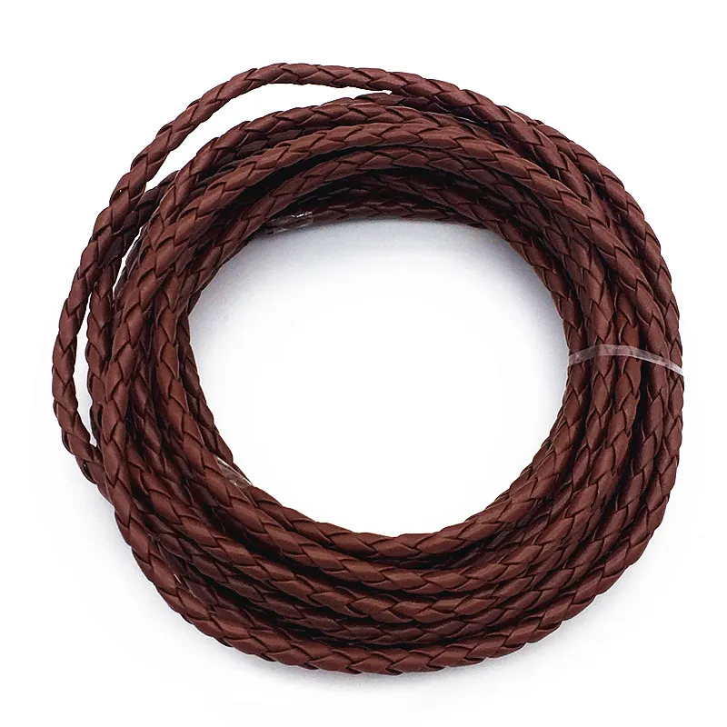 COMEOWN 5 метров 4 мм круглые шнуры для бижутерии плетеные кожаные из искусственной