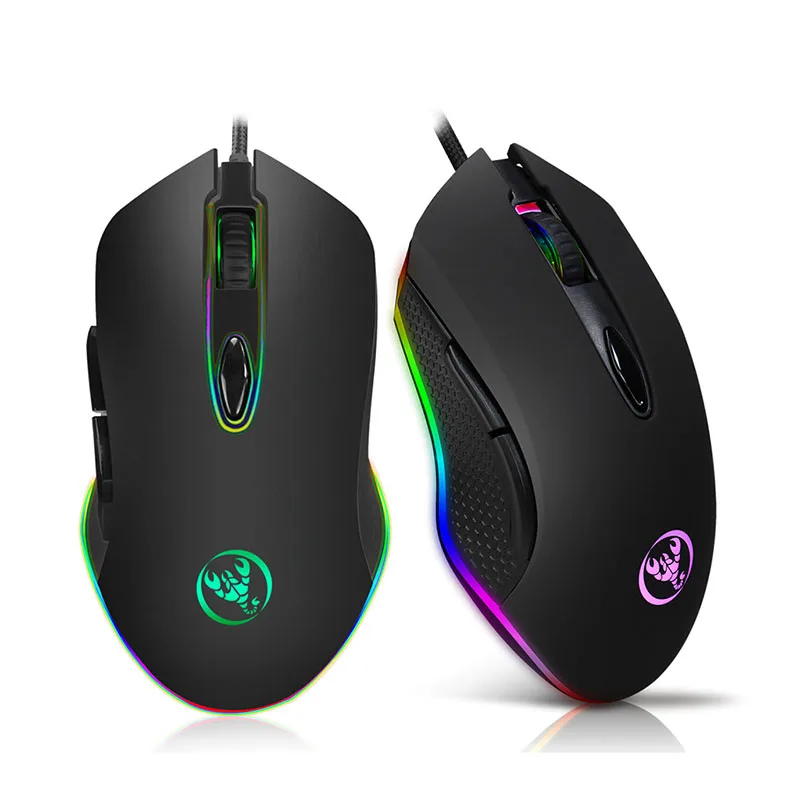 Gaming Wired Mouse USB RGB Macro Programming Game Mouse RGB Light Wired Mice Esport 4800dpi Adjustable For PC Gamer