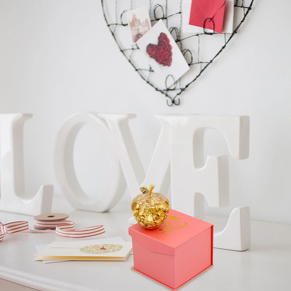 Creative Gold Foil Apple Simulation Decoration For Men And Women Friends Perfume Home Decor
