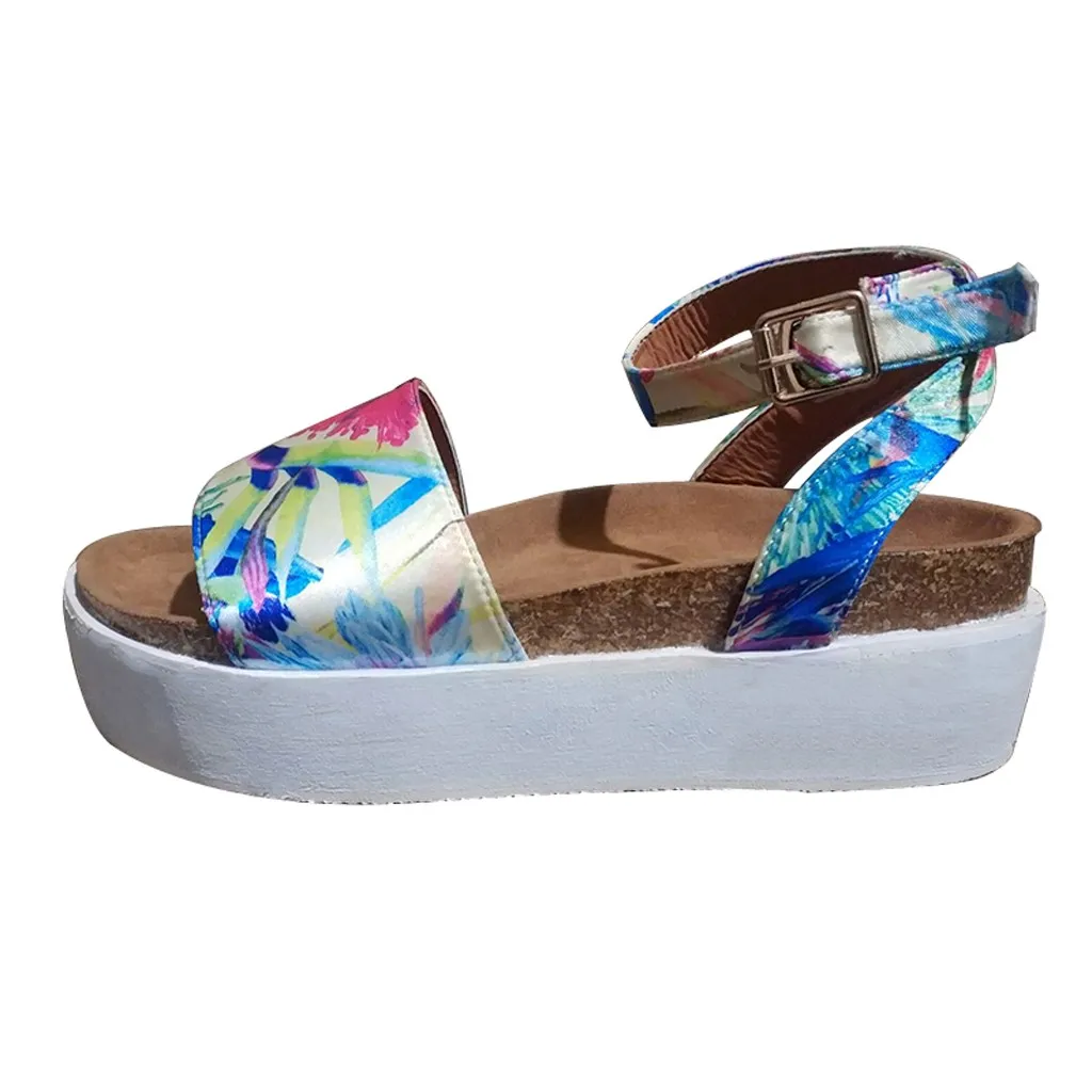 Сандалии SAGACE женские на платформе босоножки танкетке с ремешком щиколотке